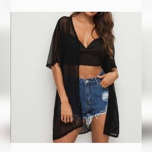 - SHEIN Black Cover Up Size Large